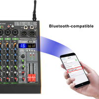 Audio mixer, UHF draadloze microfoon, USB Bluetooth