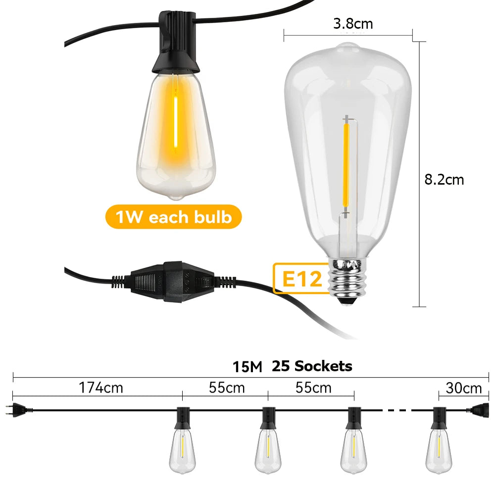 LED Slinger Verlichting, Waterdicht, Trouwdecoratie