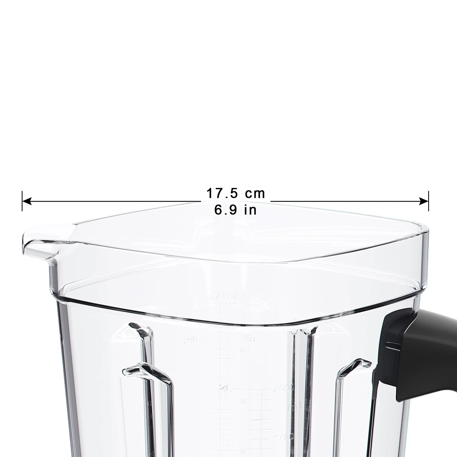 Blender Mixer Reserveonderdelen, 2L Vierkante Container, Getande Smoothies Messen