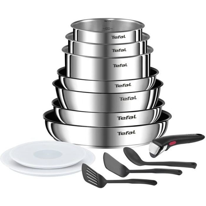 Tefal Ingenio keukenset 13 stuks, inductie, roestvrij staal, duurzame anti-aanbak, Emotion op L897DS04