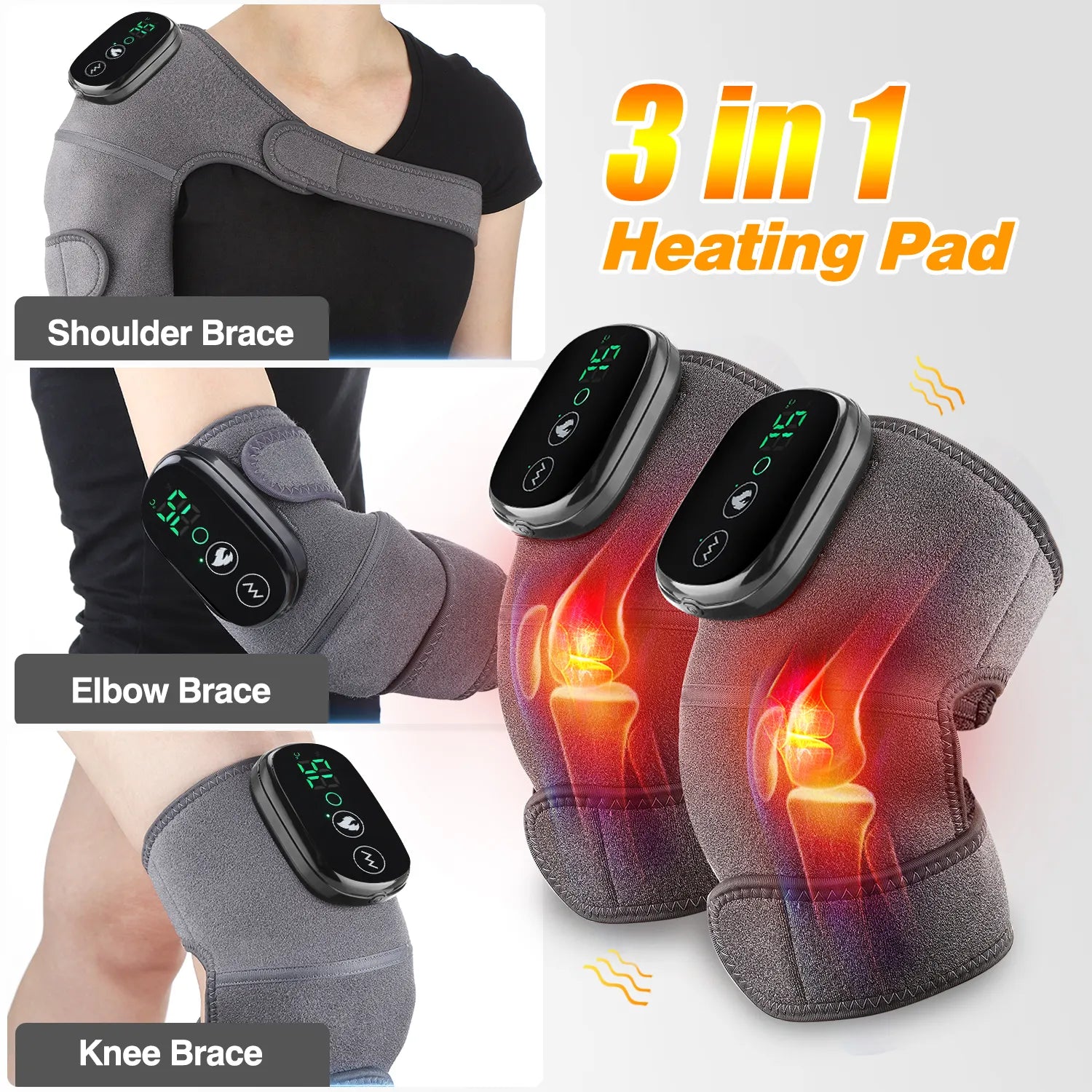 Knie Massager, 3 in 1, Verlichting van Artritis Pijn