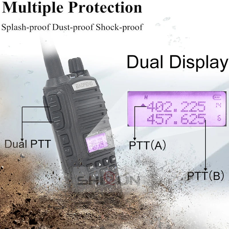 Baofeng UV-82 Walkie Talkie, 8W Vermogen, Dubbele PTT Functie