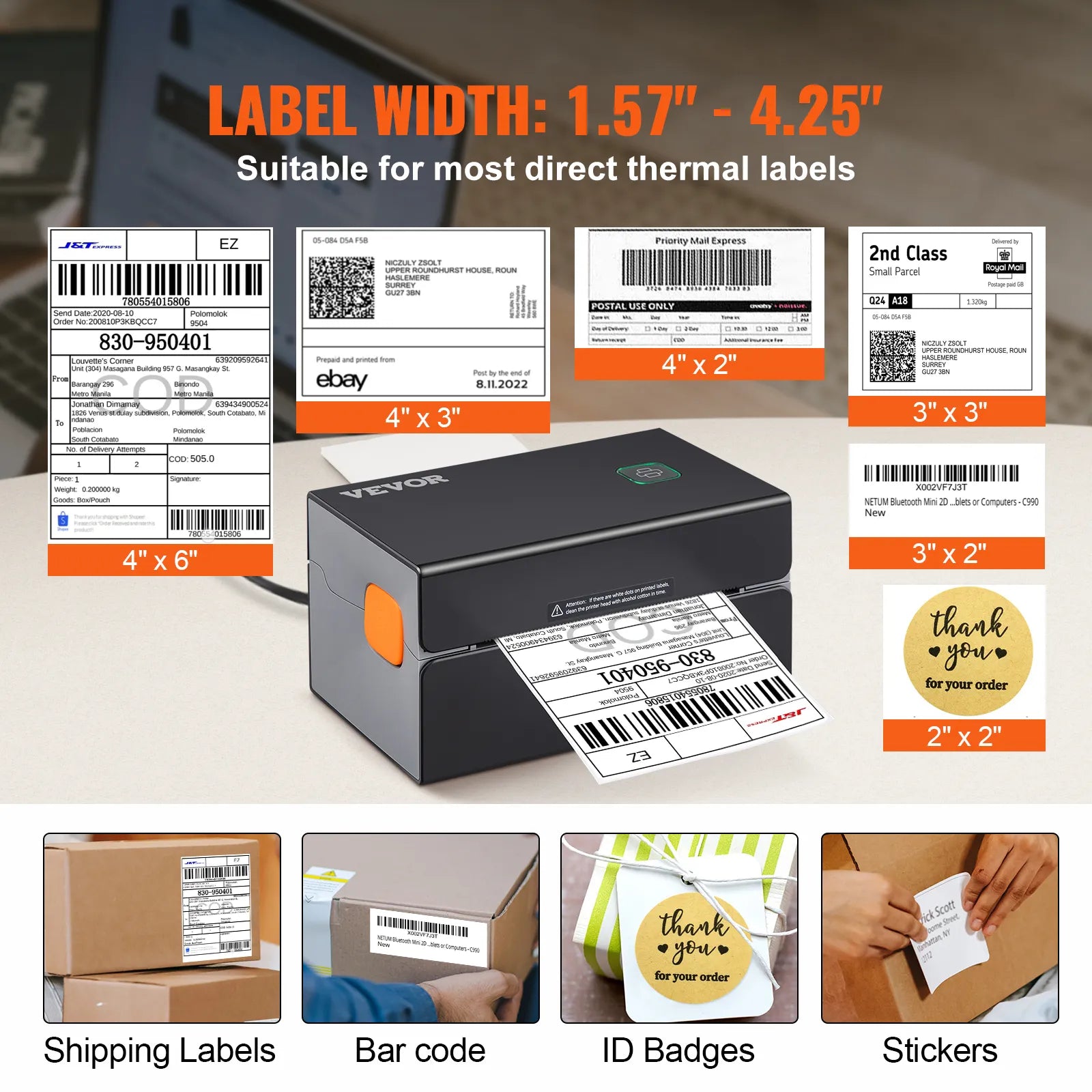 Thermische Labelprinter, Draagbaar, Bluetooth Connectiviteit