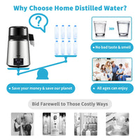 Water Distilleerder, 15L/H Distilleersnelheid, Touchscreen Tijdinstelling