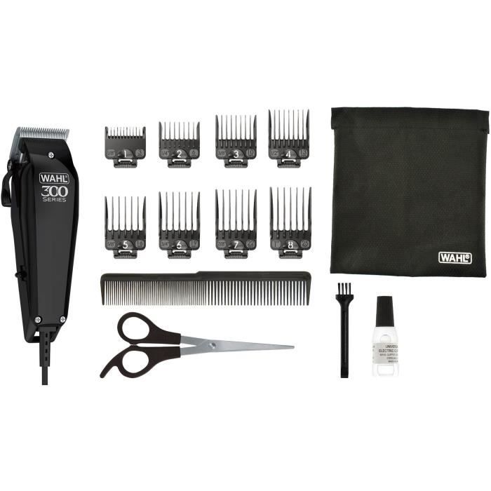 Hair clipper Home Pro 300 - WAHL 20102.0460 - Kit 15 pieces - 8 cutting guides 3 mm to 25 mm - Corded