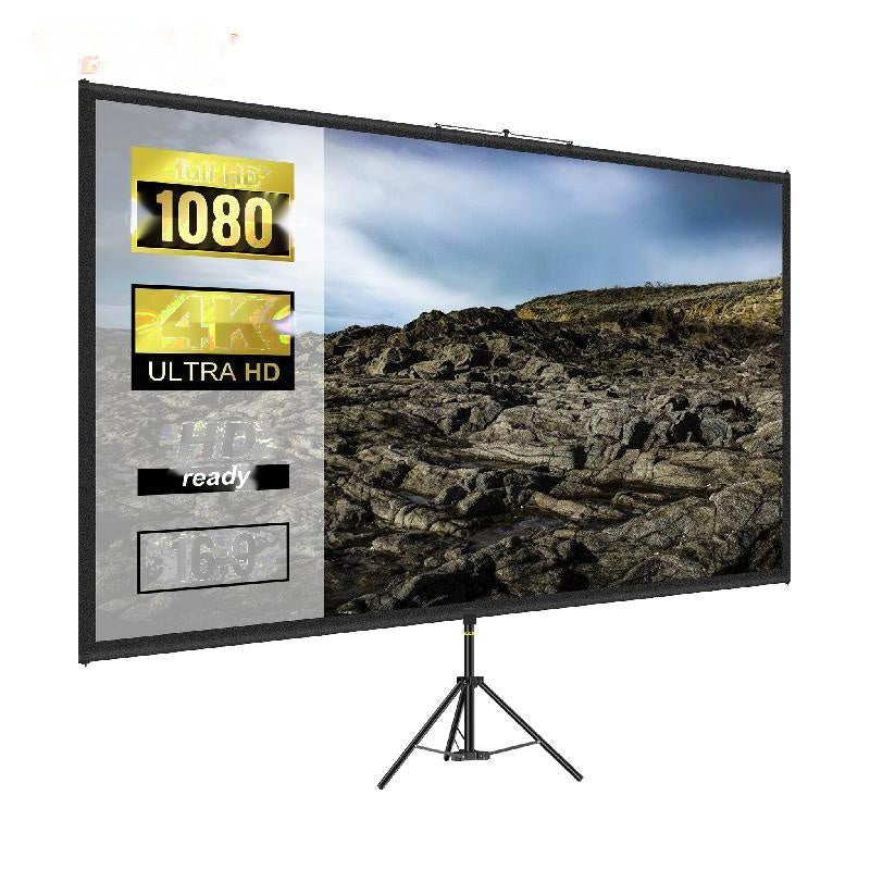 90-inch statiefprojectorscherm 16:9 4K HD - kijkhoek van 160°, aluminium standaard