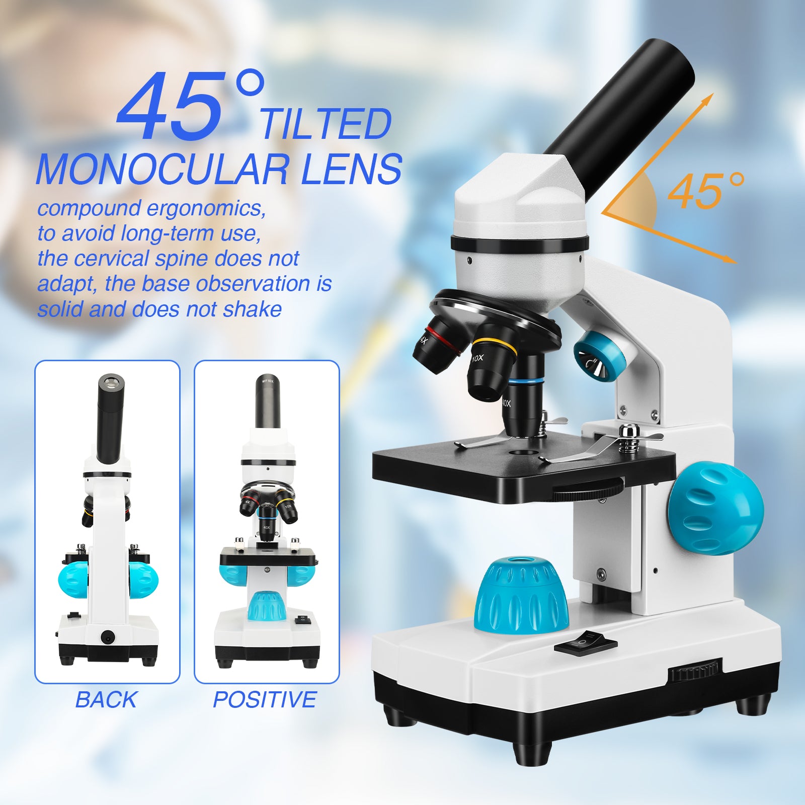 Microscoop, professioneel biologisch, schoollaboratorium