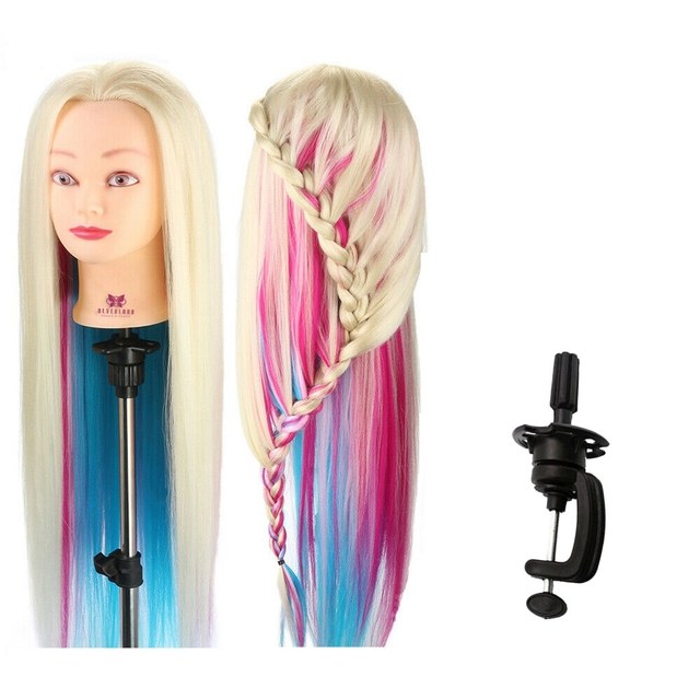 Mannequin Hoofd, Synthetisch Haar, Driepoot Statief