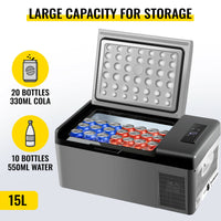 Auto Vriezer, 15L Capaciteit, 12V/24V