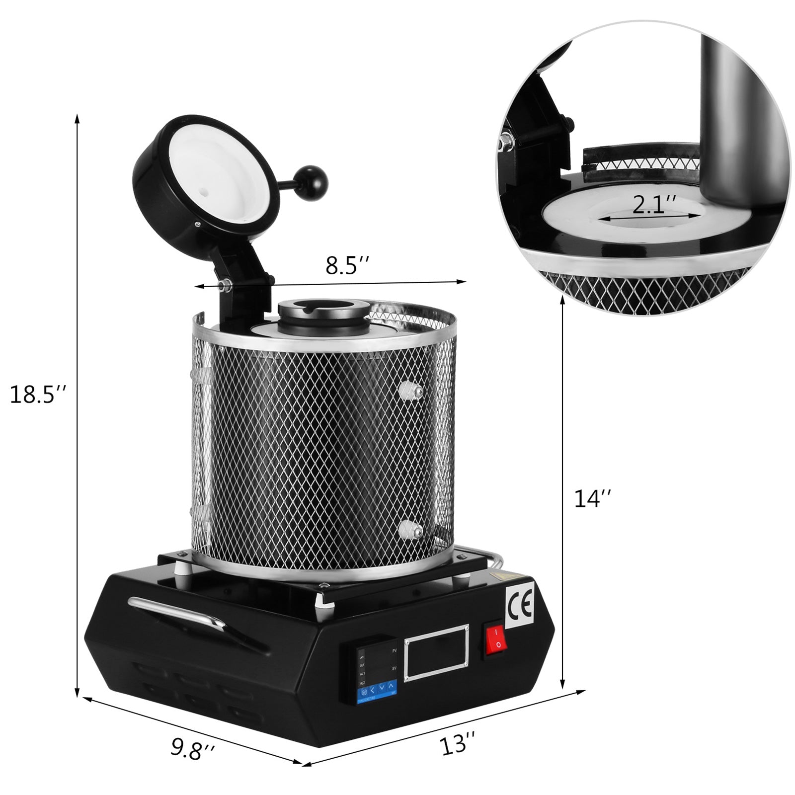 Smeltoven, maximale temperatuur van 1150°C, snelle verwarming