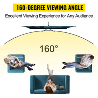 90-inch statiefprojectorscherm 16:9 4K HD - kijkhoek van 160°, aluminium standaard