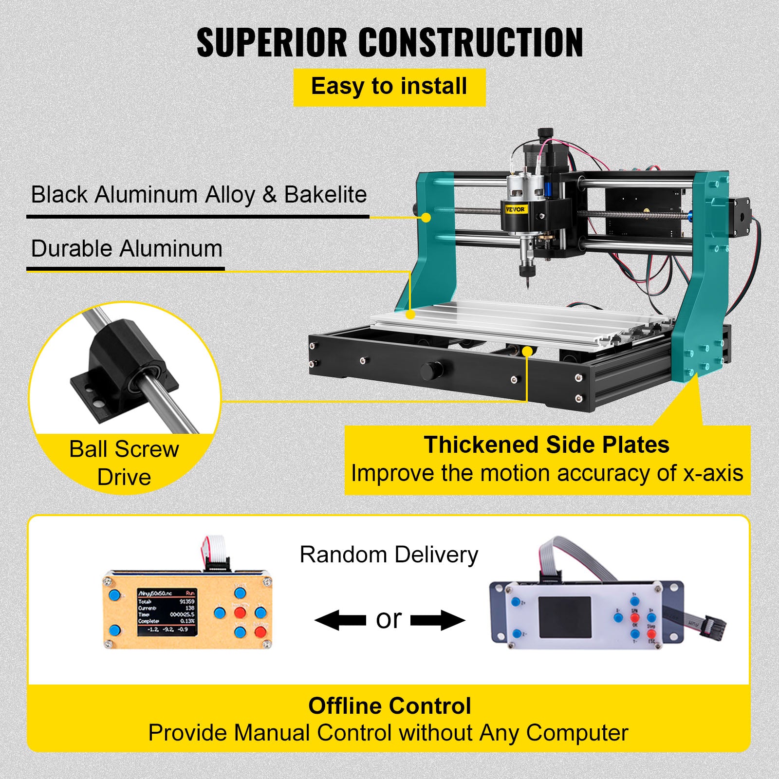 CNC Router Graveermachine, Laser Module, USB-poort