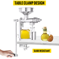 Handmatige oliepersmachine - 304 roestvrij staal, antisliphandgreep, tafel