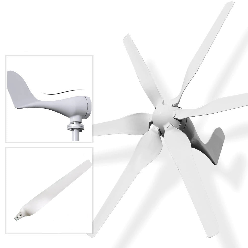 Windturbine - Windmolen - Elektrische Energie Generator - 12V - 800w - 6 bladen - met MPPT Controller