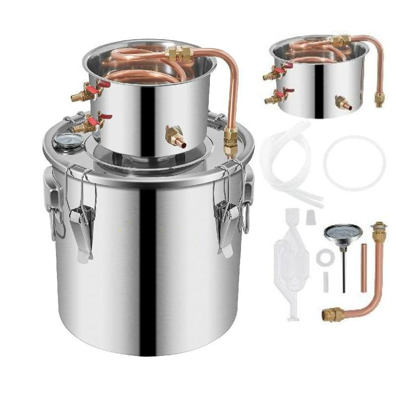 30 liter Distilleerketel | Likeur, Alcohol, Etherische Olie en Moonshine Maken | Destilleren | Destilleerketel | Destilleerapparaat | Duurzaam Materiaal
